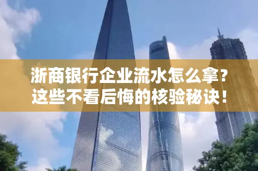 浙商银行企业流水怎么拿?这些不看后悔的核验秘诀!