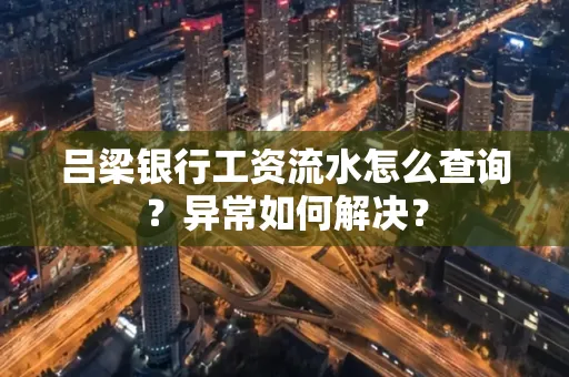 吕梁银行工资流水怎么查询?异常如何解决?