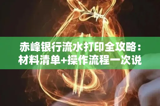 赤峰银行流水打印全攻略:材料清单+操作流程一次说清