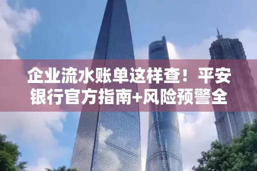 企业流水账单这样查！平安银行官方指南+风险预警全收录