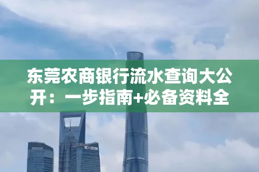东莞农商银行流水查询大公开:一步指南+必备资料全解读