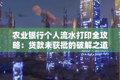 农业银行个人流水打印全攻略:贷款未获批的破解之道