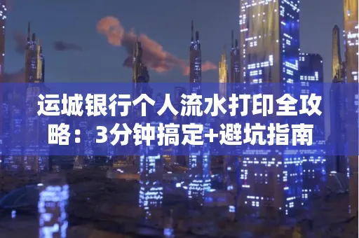运城银行个人流水打印全攻略:3分钟搞定+避坑指南