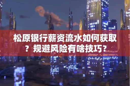 松原银行薪资流水如何获取?规避风险有啥技巧?